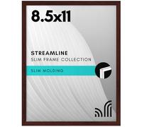 Americanflat 8.5x11 Thin Picture Frame in Mahogany with Polished Glass - Horizontal and Vertical Formats for Wall and Tabletop