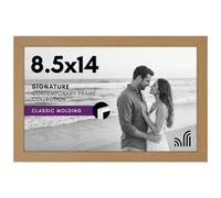 Americanflat 8.5x14 Picture Frame in Dark Oak - Engineered Wood with Shatter Resistant Glass - Horizontal and Vertical Formats for Wall