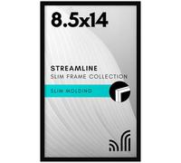 Americanflat 8.5x14 Picture Frame with Shatter-Resistant Glass - Streamline Collection - Thin Border Picture Frame for Wall Display - Hanging Hardware Included - Black
