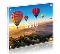 Americanflat 8x10 Acrylic Picture Frame - Double Sided Picture Frame with Magnetic Corners - Transparent Acrylic Frame for Desk or Tabletop Display - 8x10 Picture Frame with Microfiber Cloth Included