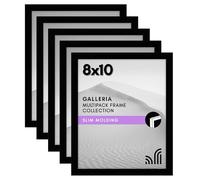 Americanflat 8x10 Picture Frame with Polished Plexiglass - Set of 5 - Galleria Collection - Gallery Wall Frame Set for Tabletop and Wall Display - Black