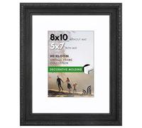 Americanflat 8x10 Picture Frame with Shatter-Resistant Glass - Use as 5x7 Frame with Mat or Display 8x10 Photo Without Mat - Vintage Frames for Wall and Tabletop Display - Black