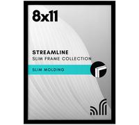 Americanflat 8x11 Picture Frame with Shatter-Resistant Glass - Streamline Collection - Thin Border Photo Frame for Wall and Tabletop Display - Hanging