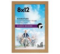 Americanflat 8x12 Picture Frame in Dark Oak - Photo Frame with Engineered Wood, Shatter Resistant Glass, and Easel for Wall and Tabletop