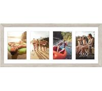 Americanflat 8x20 Panoramic Picture Frame in Driftwood - Four 6x4 Photo Frame Openings - Multi Aperture Collage Picture Frame with Horizontal and Vertical Format for Wall and Tabletop