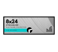 Americanflat 8x24 Picture Frame with Polished Plexiglass - Streamline Collection - Thin Border Picture Frame for Wall Display - Hanging Hardware Included - Black
