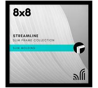 Americanflat 8x8 Picture Frame with Shatter-Resistant Glass - Streamline Collection - Thin Border Photo Frame for Wall and Tabletop Display - Hanging Hardware and Easel Back Included - Black