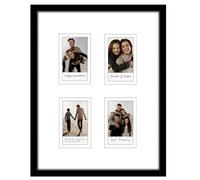 Americanflat 9x11 Black Instant Mini Film Frame with Four 2x3 Openings - Collage Picture Frame with Double White Mat and Shatter-Resistant Glass Cover for Wall
