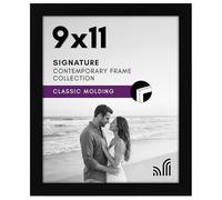 Americanflat 9x11 Picture Frame with Shatter-Resistant Glass - Signature Collection - Gallery-Style Frames Made of Engineered Wood - Photo Frame for Tabletop and Wall Display - Black