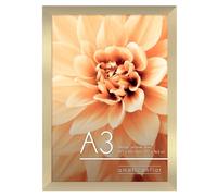 Americanflat A3 Picture Frame in Gold - Engineered Wood with Shatter Resistant Glass - Horizontal and Vertical Formats for Wall - 29.7 x 42 cm