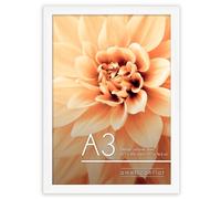 Americanflat A3 Picture Frame in White - Engineered Wood with Shatter Resistant Glass - Horizontal and Vertical Formats for Wall - 29.7x42 cm