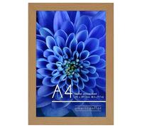 Americanflat A4 Picture Frame in Dark Oak - Engineered Wood with Shatter Resistant Glass - Horizontal and Vertical Formats for Wall and Tabletop