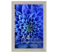 Americanflat A4 Picture Frame in Driftwood - Engineered Wood with Shatter Resistant Glass - Horizontal and Vertical Formats for Wall and Tabletop