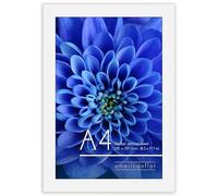 Americanflat A4 Picture Frame in White - Engineered Wood with Shatter Resistant Glass - Horizontal and Vertical Formats for Wall and Tabletop