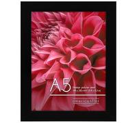Americanflat A5 Photo Frame in Black - Engineered Wood with Shatter Resistant Glass - Horizontal and Vertical Formats for Wall and Tabletop - 14.8x21 cm