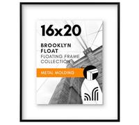 Americanflat Aluminum 16x20 Floating Picture Frame with Shatter-Resistant Glass - Use as 11x14 Picture Frame or Display 16x20 Photo - Signature Float Collection - Photo Frames for Wall Display - Black