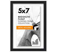 Americanflat Aluminum 5x7 Floating Picture Frame with Shatter-Resistant Glass - Use as 5x7 Picture Frame or 4x6 Picture Frame - Signature Float Collection - Photo Frame for Wall Display - Black