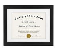 Americanflat Black Document Frame - 8.5x11 Inch with Mat and 11x14 Inch - Certificate Frame, Diploma Frame, Picture Frame