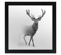 Americanflat Frame 40 x 40 cm Black - Square Frame in Multilayer Wood with Shock Resistant Glass and Integrated Hooks - Photo Frame to Hang in Vertical or Horizontal