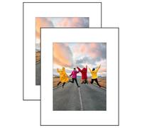 Americanflat Front Loading 16x20 Picture Frame with Shatter-Resistant Glass - Set of 2 - Use as 11x14 Frame with Mat - Metropolitan Collection - Photo Frames for Wall Display - Black