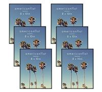 Americanflat Front Loading 8x10 Picture Frames in Black - Set of 6 Thin Frameless Plastic Frames with Shatter-Resistant Glass and Pop-In Easel Stand For Horizontal and Vertical Display.