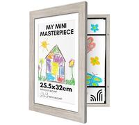 Americanflat A4 Kids Art Frame in Driftwood - Use as 25.5x32 cm Frame without Mount - Picture Frame for Childrens Artwork - Front Opening Kids Artwork Display Frame Holds 100 Pieces of Artwork