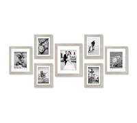 Americanflat Gallery Wall Frame Set of 7 - Engineered Wood - Driftwood | Includes one 11x14, two 8x10 and four 7x5, shatter-resistant glass, hanging hardware included, fits photos, posters and art