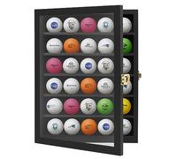 Americanflat Golf Ball Display Case with Polished Plexiglass - 14x11 Golf Ball Display Holds Up to 30 Golf Balls - All-Star Collection - Golf Ball Case for Wall Display - Black
