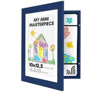 Americanflat Kids Artwork Frame Changeable (Navy) - Magnetic Door Holds 100 Art Pieces - 8.5x11 Letter Size Display with Mat or 10x12.5 Without Mat - My Mini Masterpiece