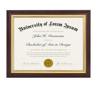 Americanflat Ornate Diploma Frame 8.5x11 Mahogany and Gold, Certificate With Shatterproof Glass and Easel for Wall and Tabletop Display, Vintage Photo