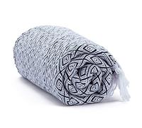 Americanflat Throw Blanket for Couch, 100% Cotton, 50 x 60 Inches, Neutral, Lightweight, Cosy, Soft, for Bed, Sofa or Chair, Indoor and Outdoor, Double Diamond Pattern, Navy Blue and White