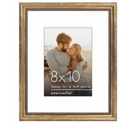 Americanflat Vintage Frames - 8x10 Picture Frame with Elegant Beaded Accents and Shatter-Resistant Glass - Use as 5x7 Frame or 8x10 Frame Without Mat - Gold Antique Style Frames for Tabletop and Wall