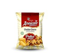 Americano Cheddar Cheese and Ham Pretzel Pieces 10 x 100g - Pretzel Pieces Cheddar For Snack Boxes | Cheddar Cheese Mature Salted Pretzels Lunch Box Snacks | Vegetarian Hampers Pub Gifts & Snacks