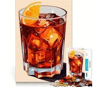 Americano Cocktail Jigsaws 1000 Pieces for Adults Memory Boost Game Professional Grade Cutting Heartwarming Gathering Activity (38x26cm)