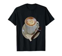 Americano Coffee with Tulip Design and Chocolate Spoon T-Shirt