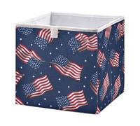 Americans Flags Cube Storage Boxes 28x28x28 cm Square Bins Collapsible Cube Box Organiser for Organising Clothes