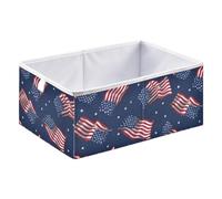 Americans Flags Cube Storage Boxes 40x27x17 cm Square Bins Collapsible Cube Box Organiser for Organising Clothes