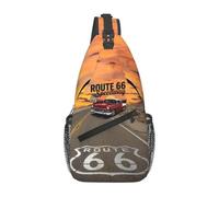 Americas Highway Route 66 Sling Chest Bag Custom Shoulder Crossbody Backpack for Men Traveling Daypack