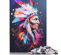 Americas Indians Puzzle Unique Home Decor 100 Percent Recycled Cardboard Jigsaw Puzzle for Adult 1000pcs (38x26cm)