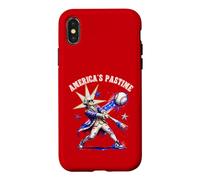 Americas Pastime George Washington Baseball Patriotic Tee Case for iPhone X/XS