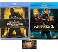 America's Secret Societies Revealed Nicolas Cage is a National Treasure (4-Disc Blu Ray + DVD Collectors Edition) & National Treasure : Book of Secrets Bundle Includes Treasure Map Art Card