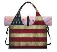 Americas Sports Duffel Bag for Women Men America Flag Weekend Overnight Bag with Shoe Compartment Shoulder Tote Luggage Bag for Yoga Gym Travel