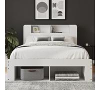 americus wooden ottoman storage king size bed - white