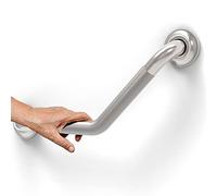 AmeriLuck 1-1/4 x 16" Stainless Steel Angled Grab Bar with Anti-Slip Peened Grip for Bathtubs, Shower & Toilet, ADA Compliant, Stud Mount 500lbs Support, Brushed Nickel