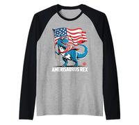 Amerisaurus Rex Pride of the US-Americans Raglan Baseball Tee