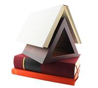 AMERITEMS Triangle Book Stand - Page Holder for Reading and Book Lovers Gifts (Brown)