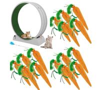 Amerizy 10 Pack Jumbo Crinkle Kicker Cat Toy with Catnip - Kolossal Karrot Style, Orange Plush for Active Indoor Cats