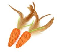 Amerizy Jumbo Crinkle Kicker Cat Toy with Catnip - Kolossal Karrot Style, Orange Plush for Active Indoor Cats (Orange, Small)