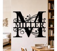 Amerliga Personalised Monogram Metal Sign, Custom Initial & Family Name Plaque for Home, Bar & Outdoor Wall Decor,Gifts For Wedding Anniversary