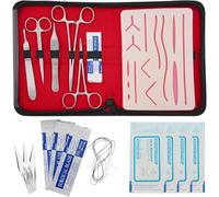 AmerÒ Complete Suture Practice Kit - Durable Suturing Pad with Pre-Cut Wounds, Tools & Suture Threads - Perfect for Students, Trainees & Skill Practice